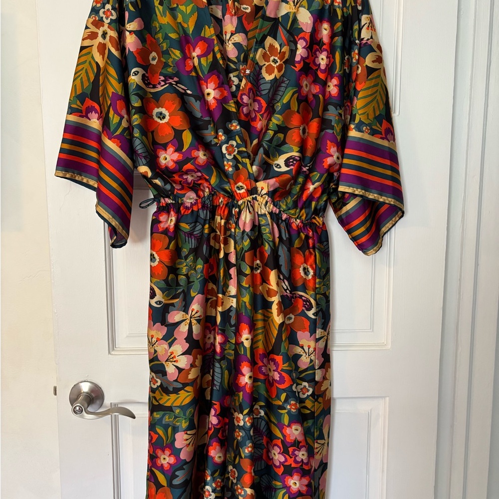 Vici Silky Elegant Multicolor Floral Print Pantsuit chic - Picture 2 of 14